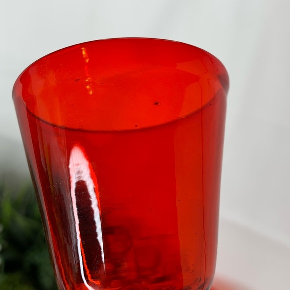 Set of 8 vintage / antique Ombre ruby reddish orange cordial glasses - Picture 9 of 12